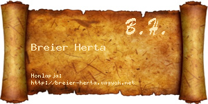 Breier Herta névjegykártya